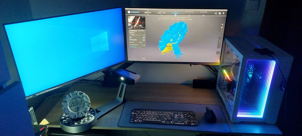 Pracovisko Pavlik3D s 3D skenerom a spracovaním naskenovaného dielu
